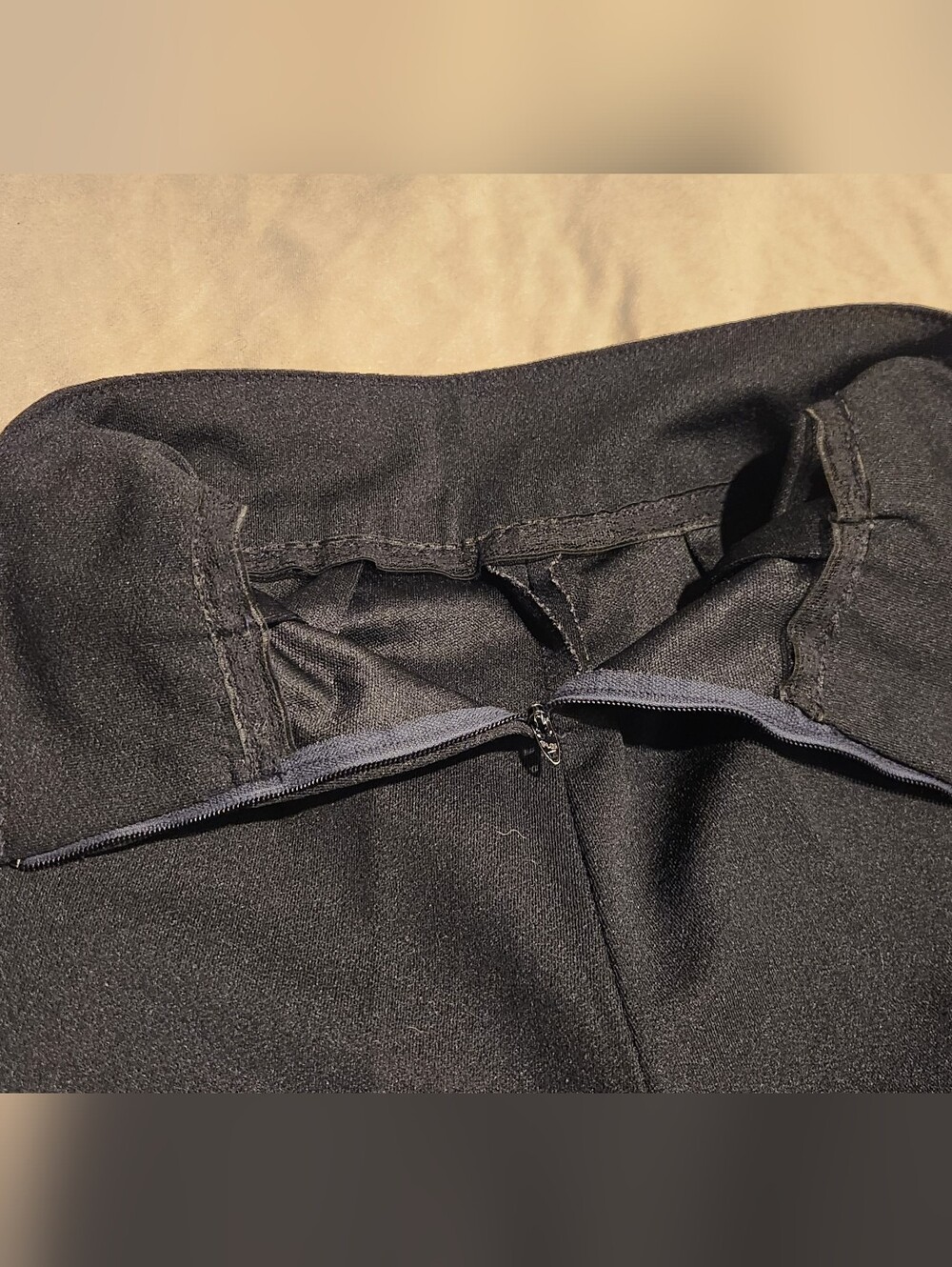 Dark Academia Custom Black Wide Leg Pants - Handmade High Rise Flowy Trousers XS - Picture 6 of 8